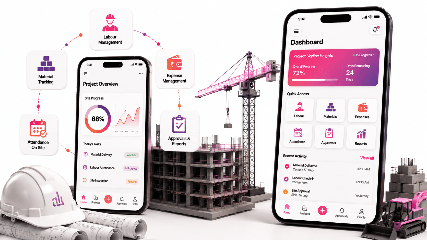 Running a construction site from a phone